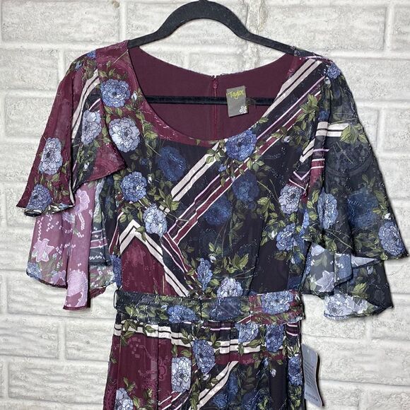 🌻NWT MSRP $128 Taylor Short Sleeve Print Dress Women's Size 10 - Picture 5 of 8